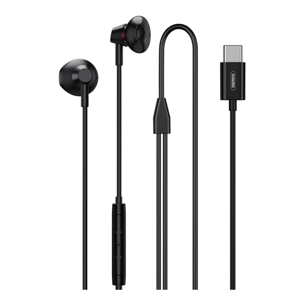 Remax Rm Metal Type C Earphone Black