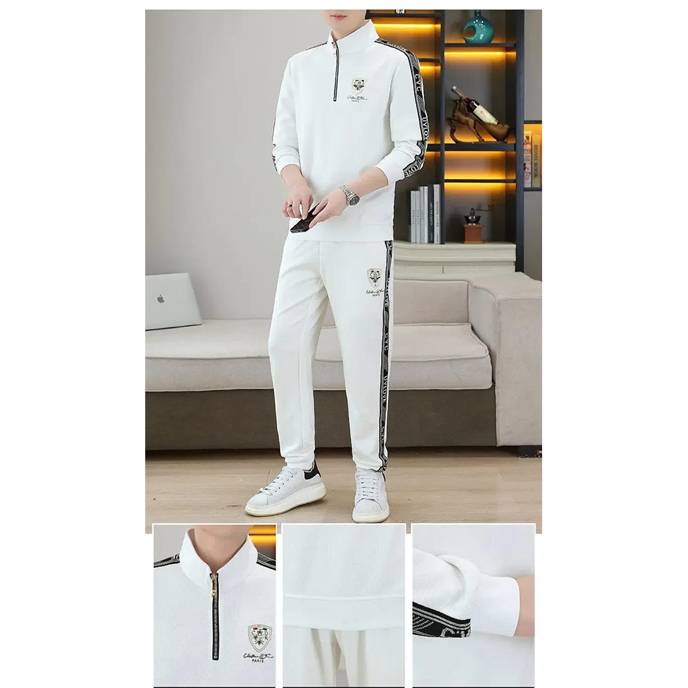 Cotton Hoodei Trouser Full Track Suit For Men - Black - HT-59