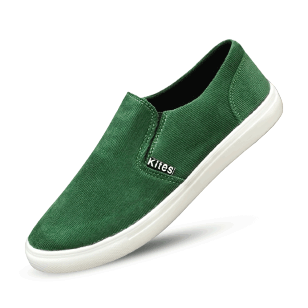 Kites Corduroy Fabric Light Casual Canvas Shoe For Men - Green - SK1049