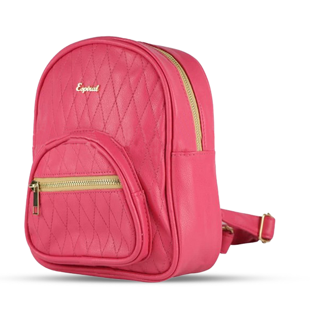 Espiral Artificial Leather Backpack For Women - Sofia Pink - SofiaPinkLBCD08