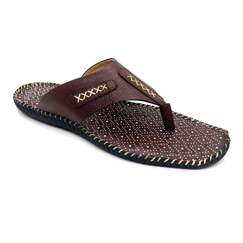 Leather Casual Sandal for Men - Chocolate - BW10508