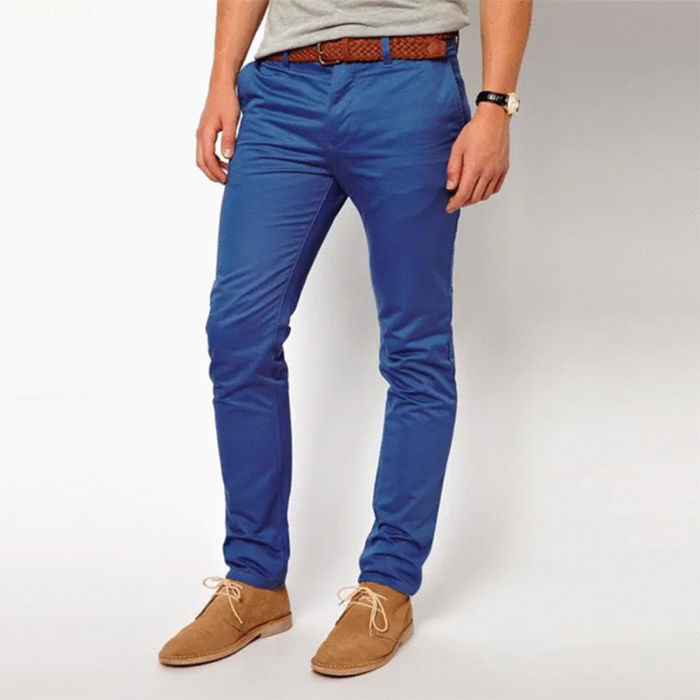 Cotton Chinos Gabardine Pant For Men - Royal Blue - PGS023