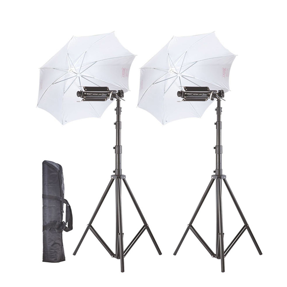 Simpex Portrait Umbrella Setup Kit with Stand Halogen Flash - Black