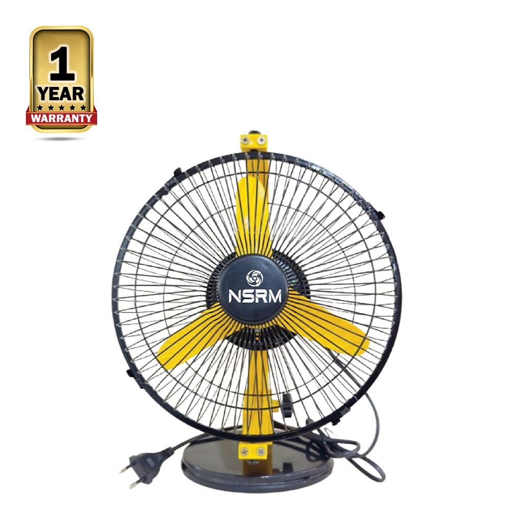 NSRM Toofan Table Fan - Black and Yellow