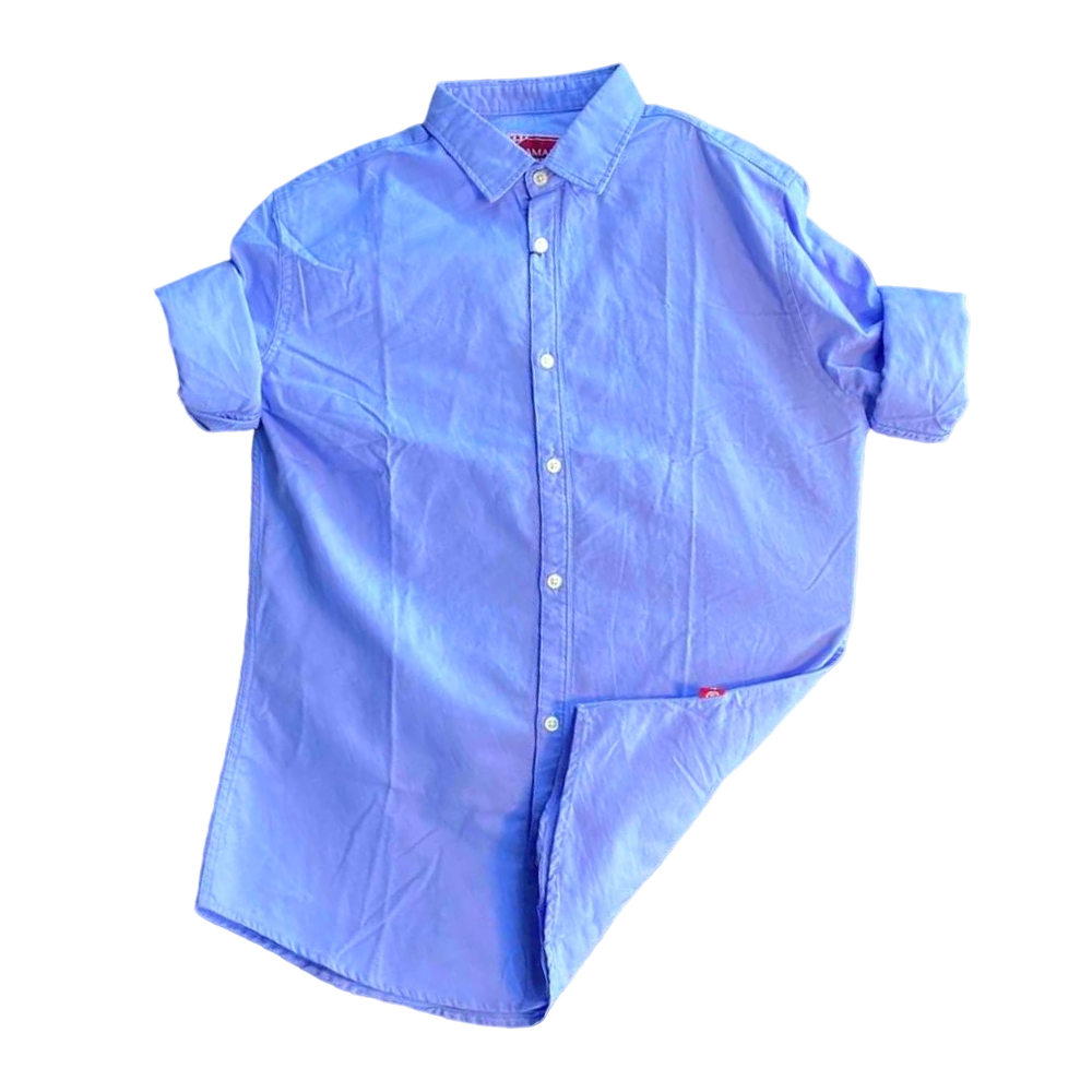 Cotton Full Sleeve Formal Shirt For Men - SRT-5004 - Deep Sky Blue