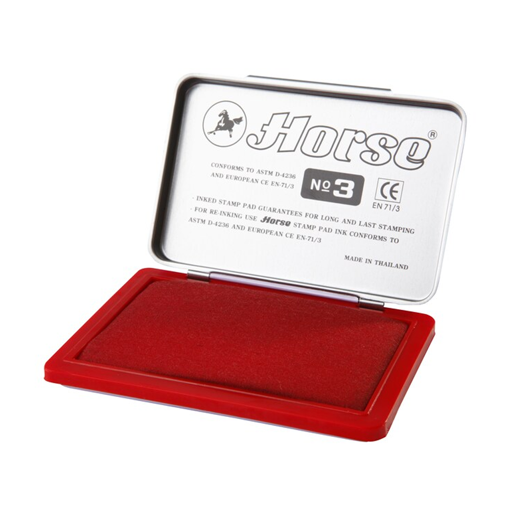 Horse Plastic Stamp Pad - Red - H-3