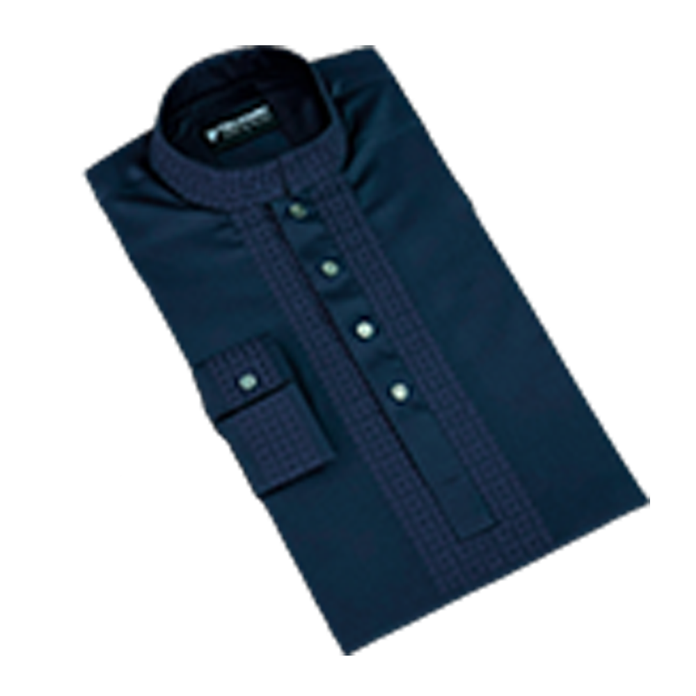 Cotton Panjabi For Men - Navy Blue - TP-04