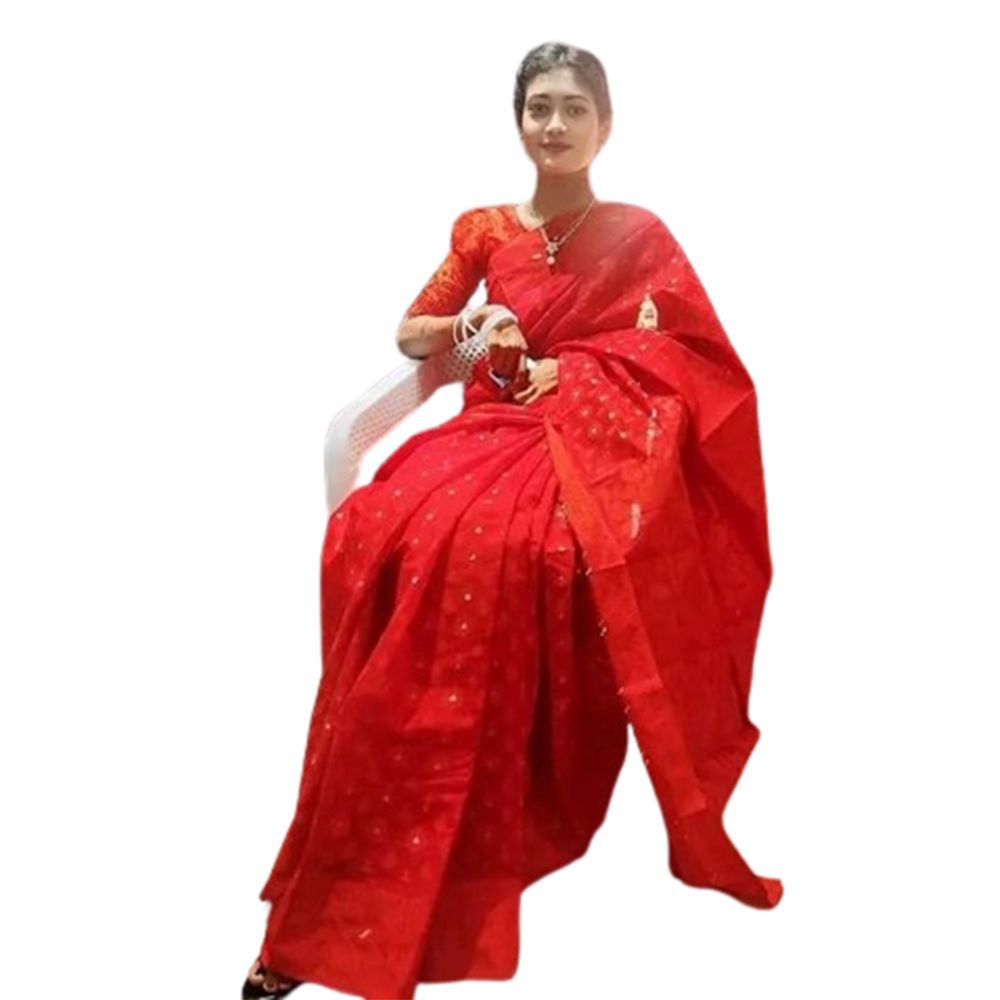  That Silk Jamdani Saree For Women - Multicolor - SP-J05