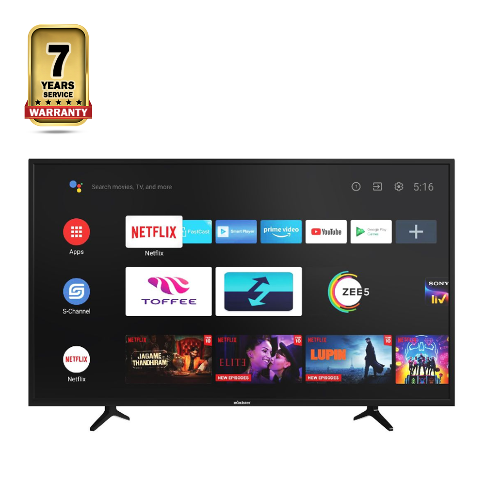Minister M-43 MI43M30PVB Android Voice Control TV - 43 Inch - Black