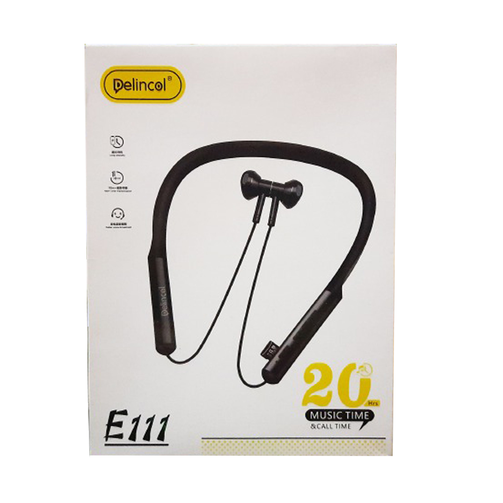 Delincol E112 Bluetooth Headphone - Black 