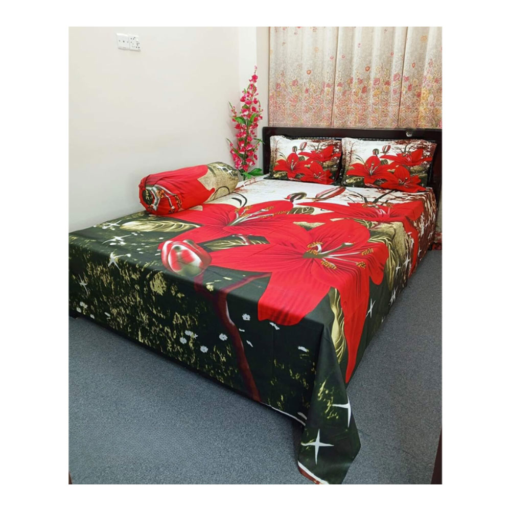 Cotton Bedsheet with Pillow Covers - king Size - 2502033