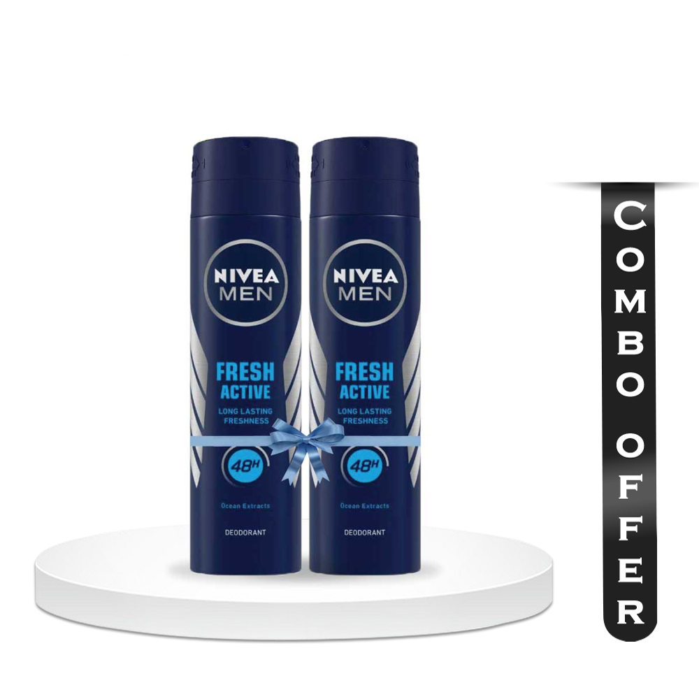 Combo Of 2Pcs Nivea Men Body Spray Fresh Active 150ml