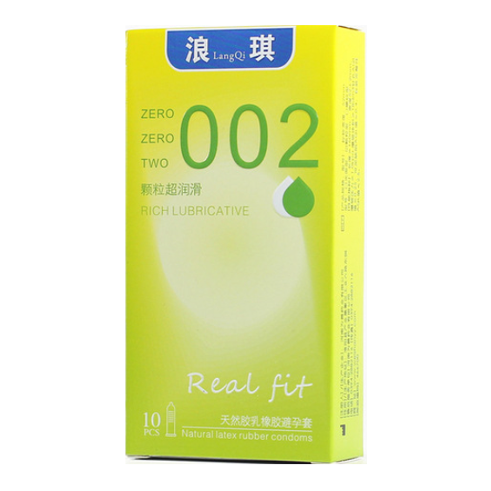 Real Fit 002 Rich Lubricative Dotted Condom - Watermelon Flavoured - 10Pcs