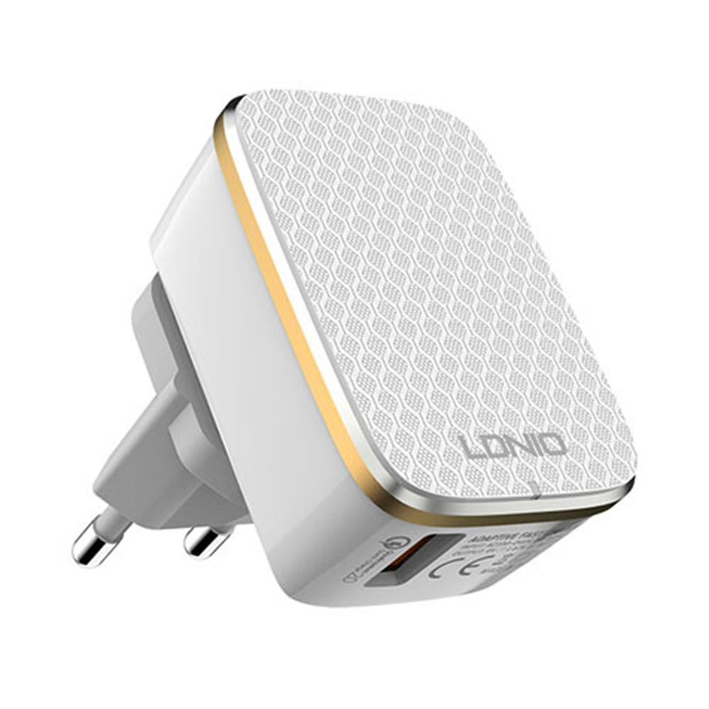 LDNIO A1204Q Quick Charge 3.0 Travel Charger with Micro USB Cable - White