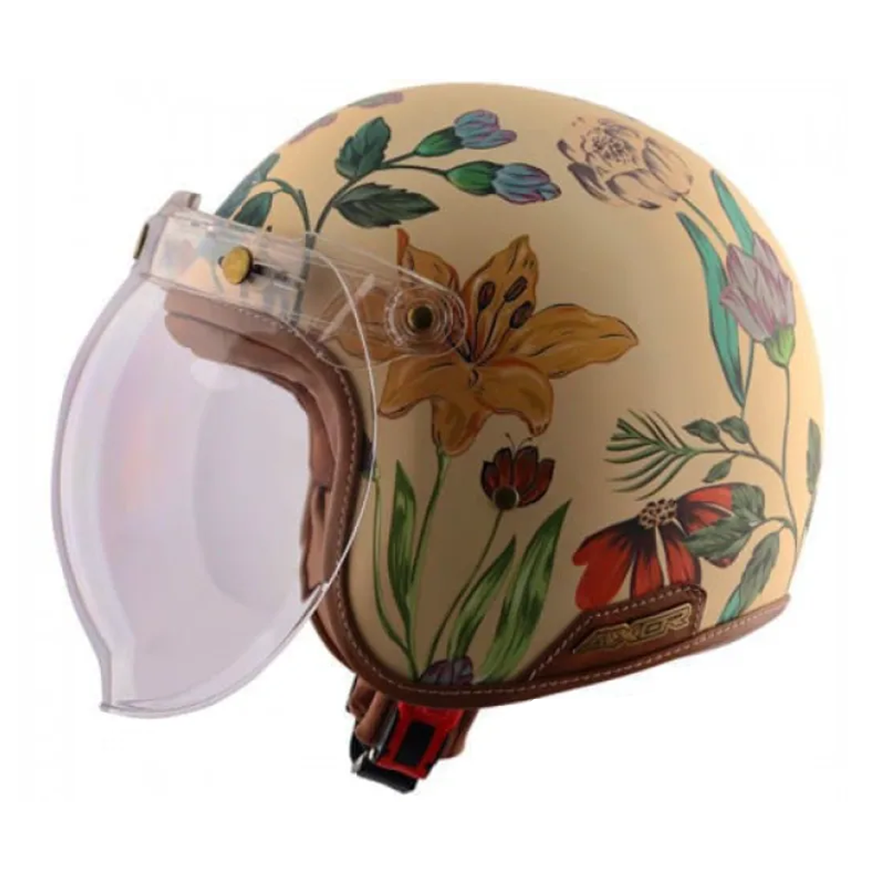 Axor Jet Retro Half Face Girls Ibiza Bike Helmet - L Size - Multicolor