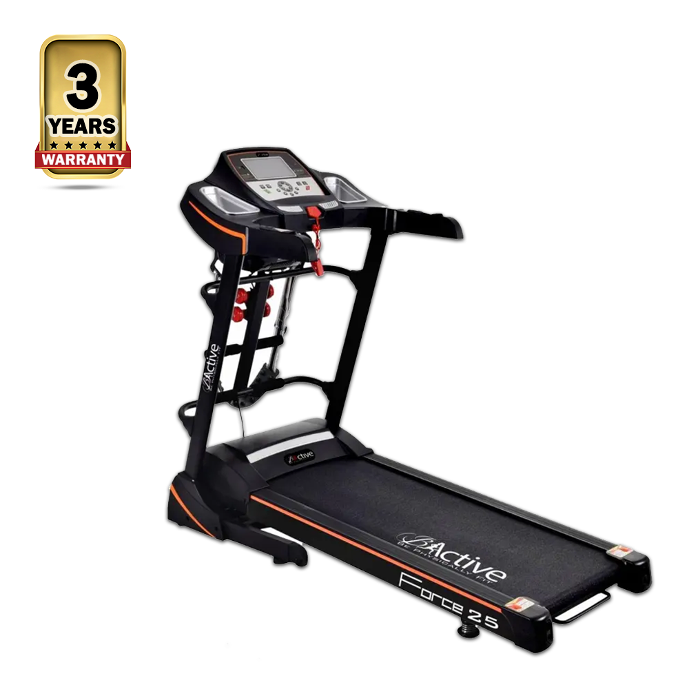 Bactive Force-25 Motorized Treadmill 2.0 HP - Black