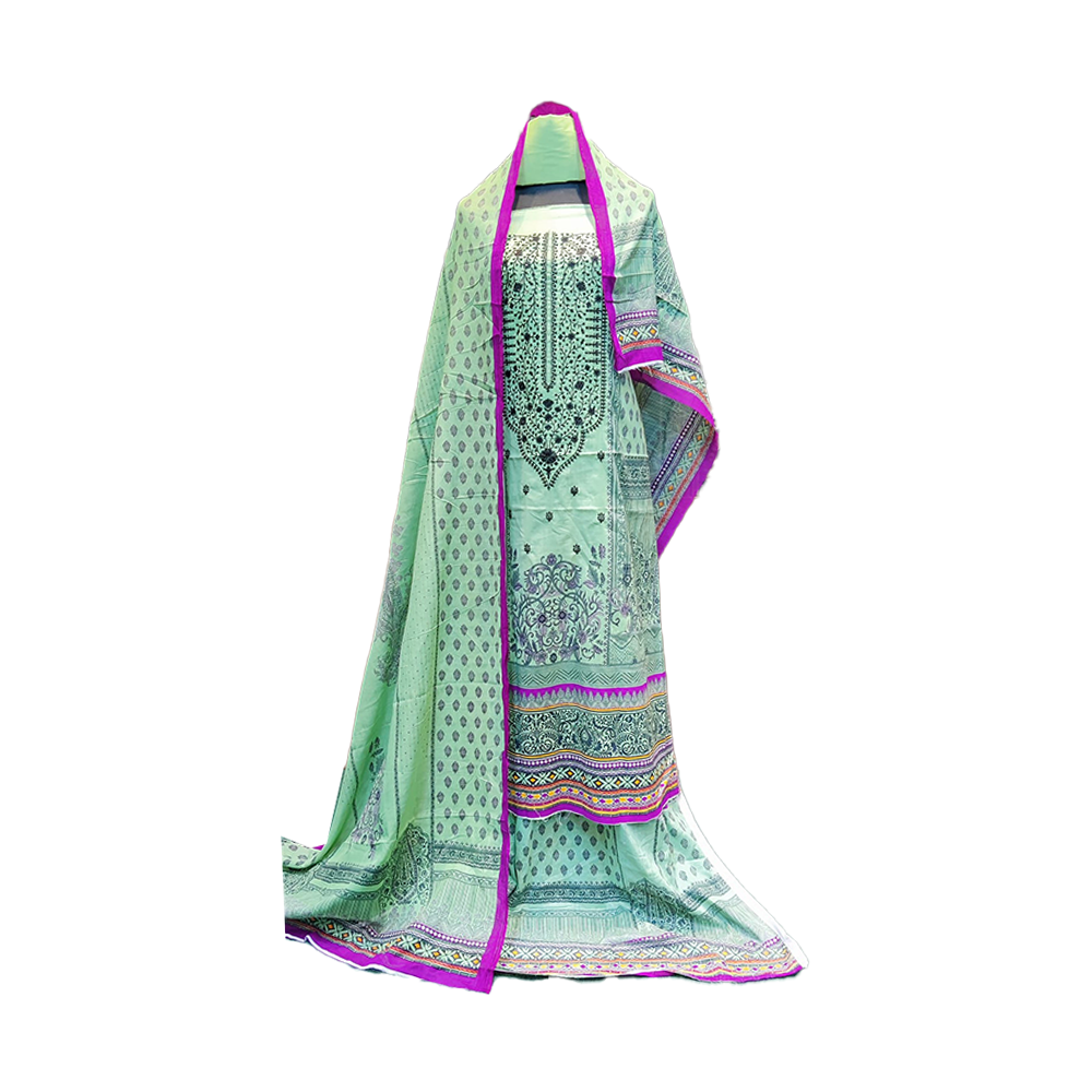 Proud PL-SL00063 Unstiched Cotton Digital Print Lawn Salwar Kameez For Women - Light Green