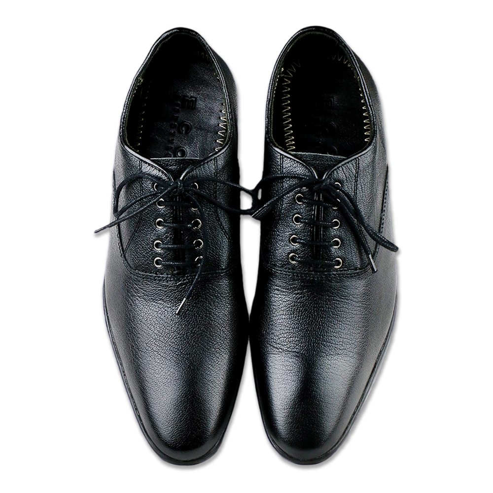 Leather Formal Shoe For Men - Black - TIB-002