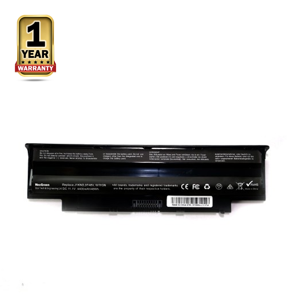 MaxGreen J1KND Laptop Battery for Dell Inspiron 14R Series - 4400mAh - Black