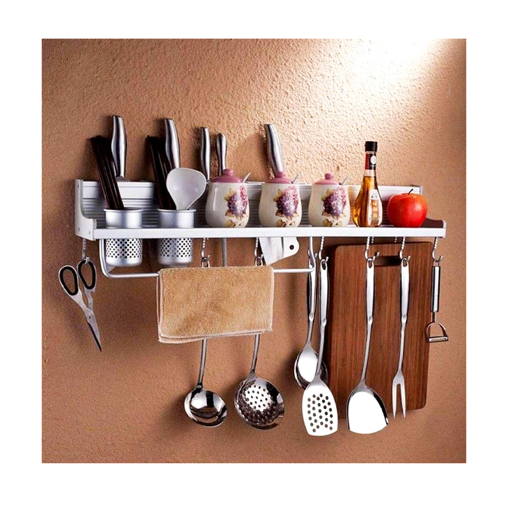 Aluminum Storage Rack Organizer With Hooks