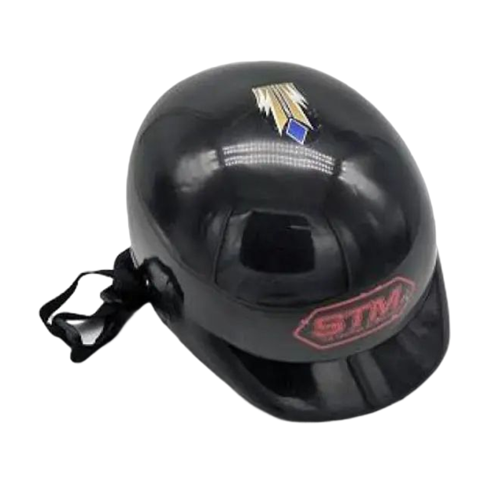 Stm Open Face Cap Helmet - Black