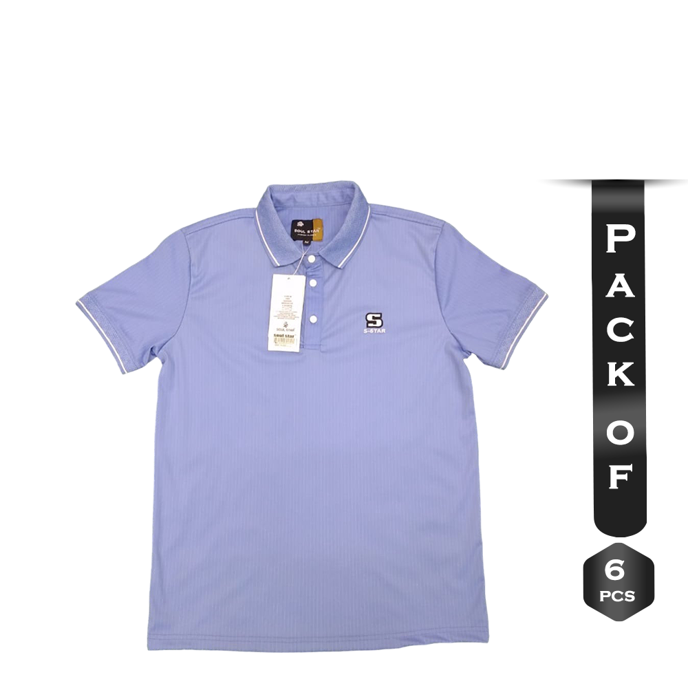 Pack Of 6 Pcs Cotton Polo For Men - Purple