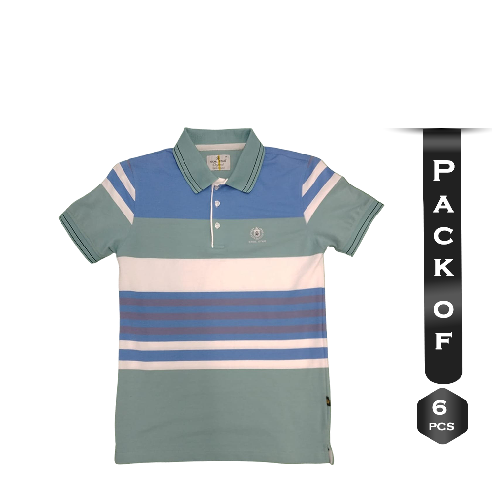 Pack Of 6 Pcs Cotton Polo For Men - Multicolor