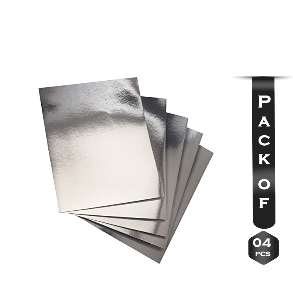 Pack Of 4 Pcs Silver Card sheet - SA000CRFT084