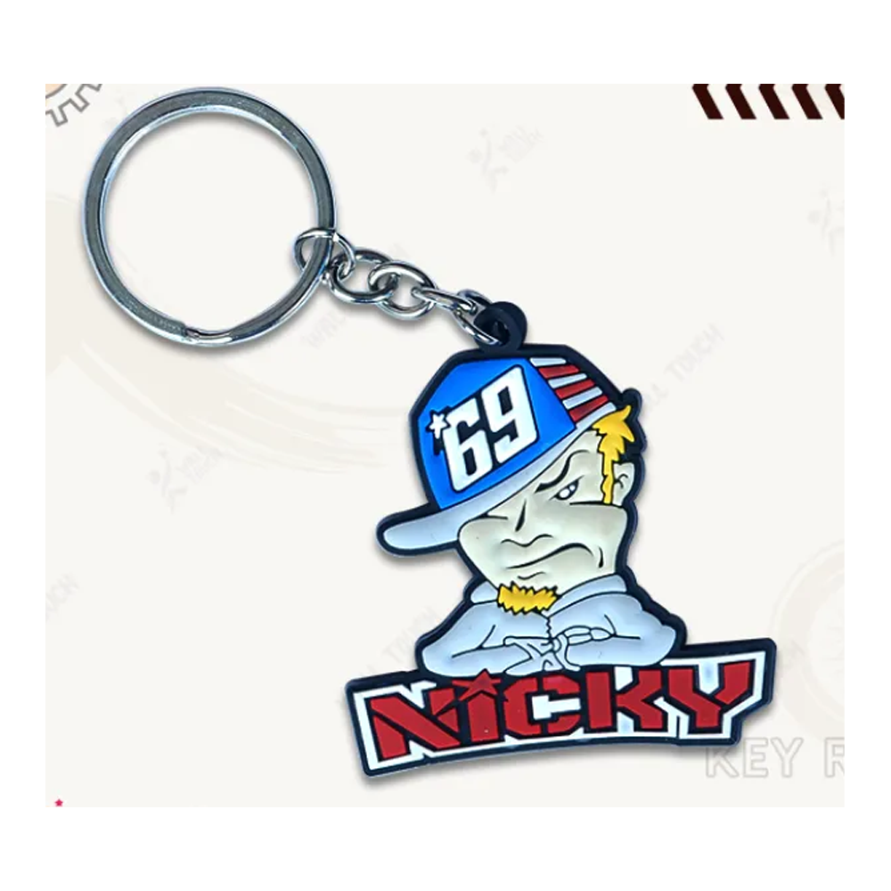 NICKY Rubber PVC Keychain Key Ring For Bike and Car - Multicolor - 334937645