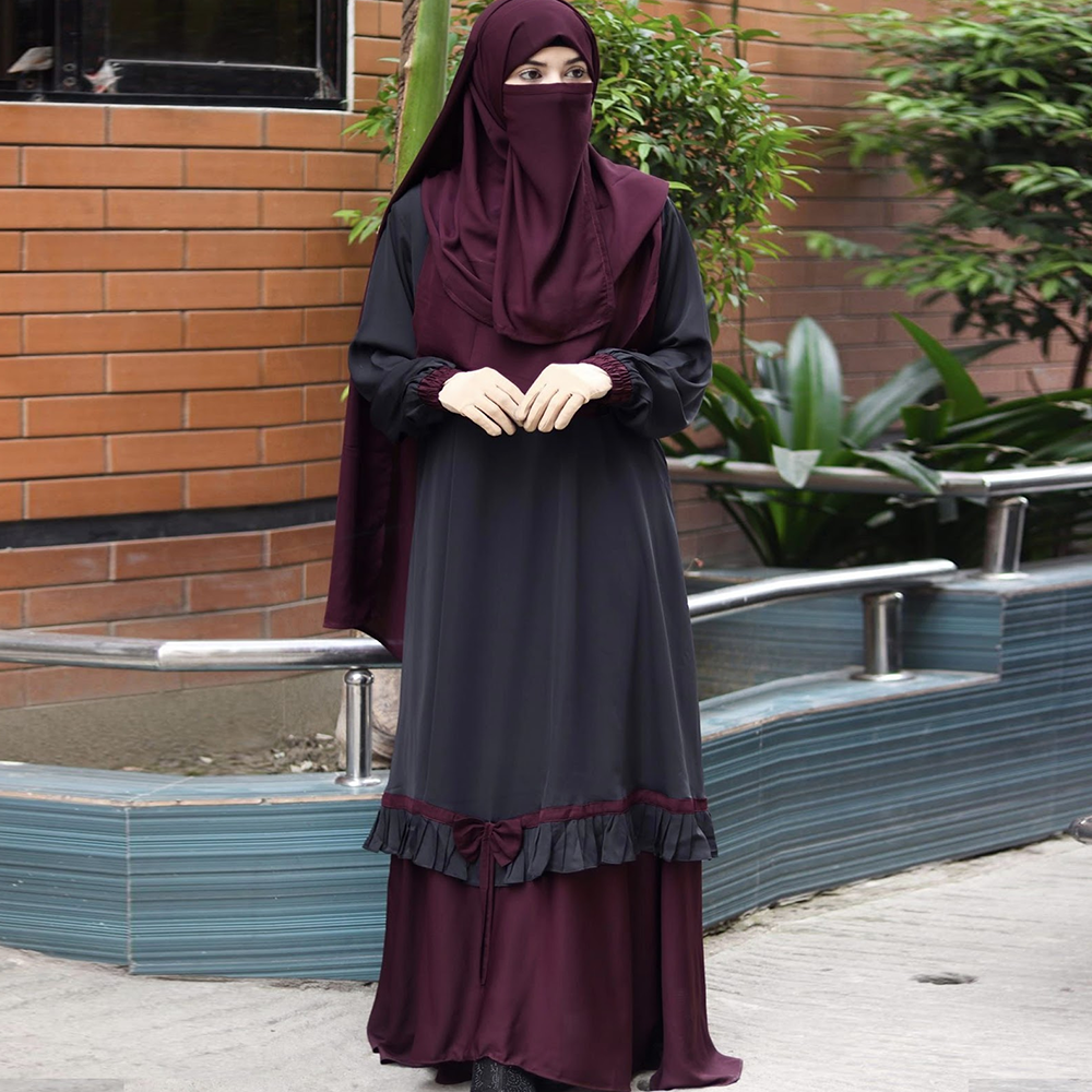 Dubai Charry Borkha and Abaya Set for Women With Hijab Niqab - Surma	- B_623