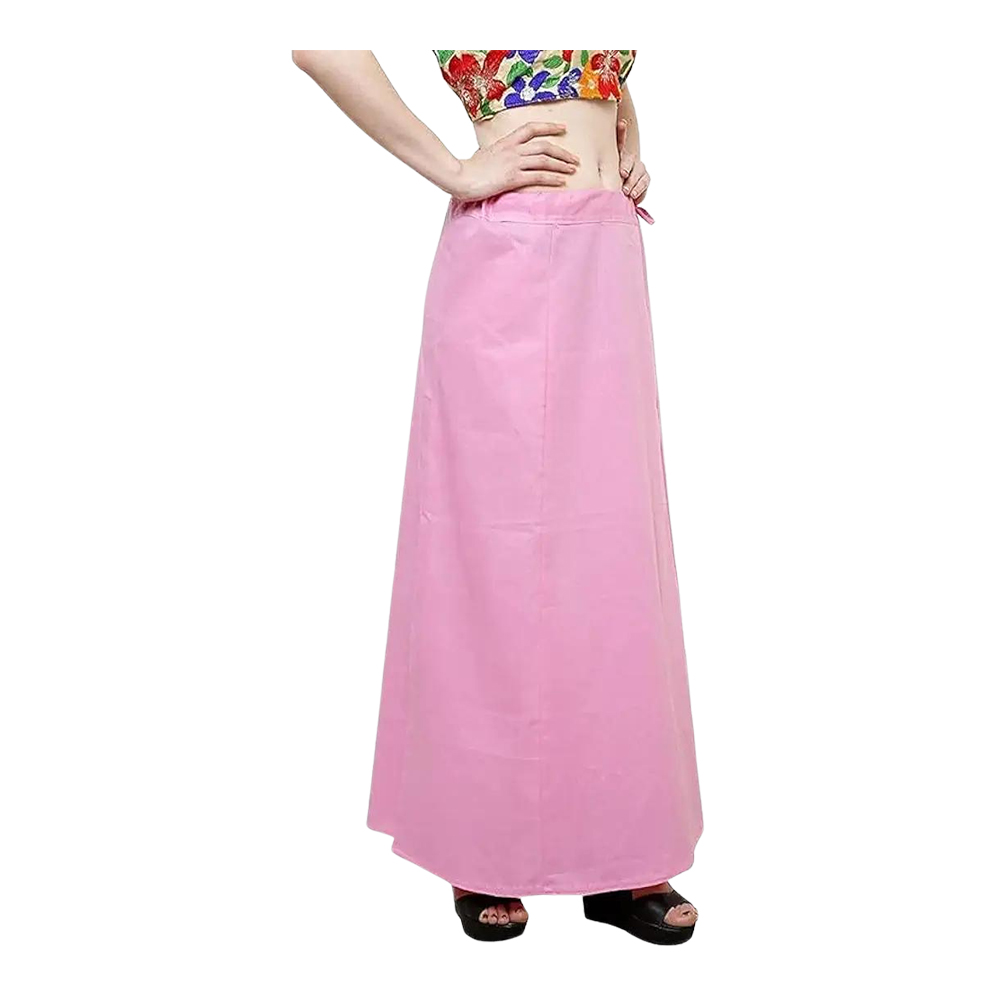 Cotton Saree Petticoat for Women - Light Pink