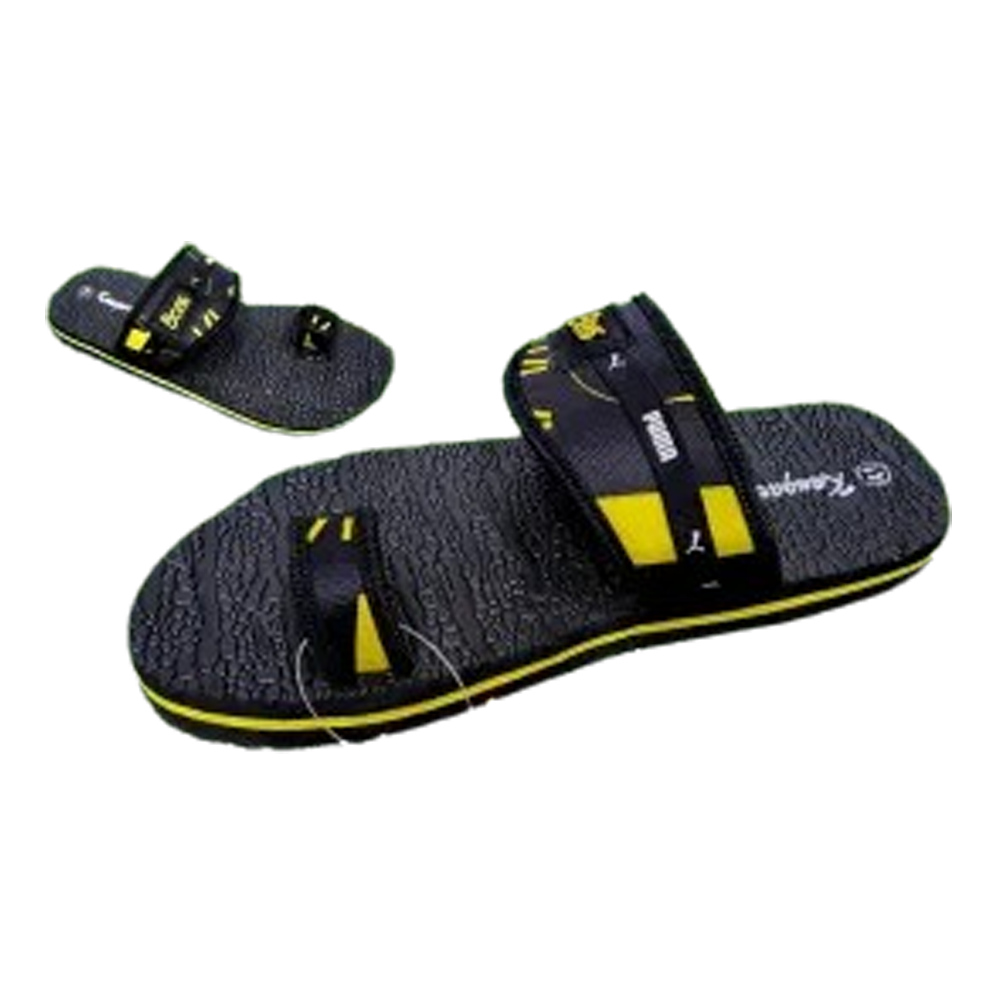 Rubber Sandal For Men - US - Black and Yellow