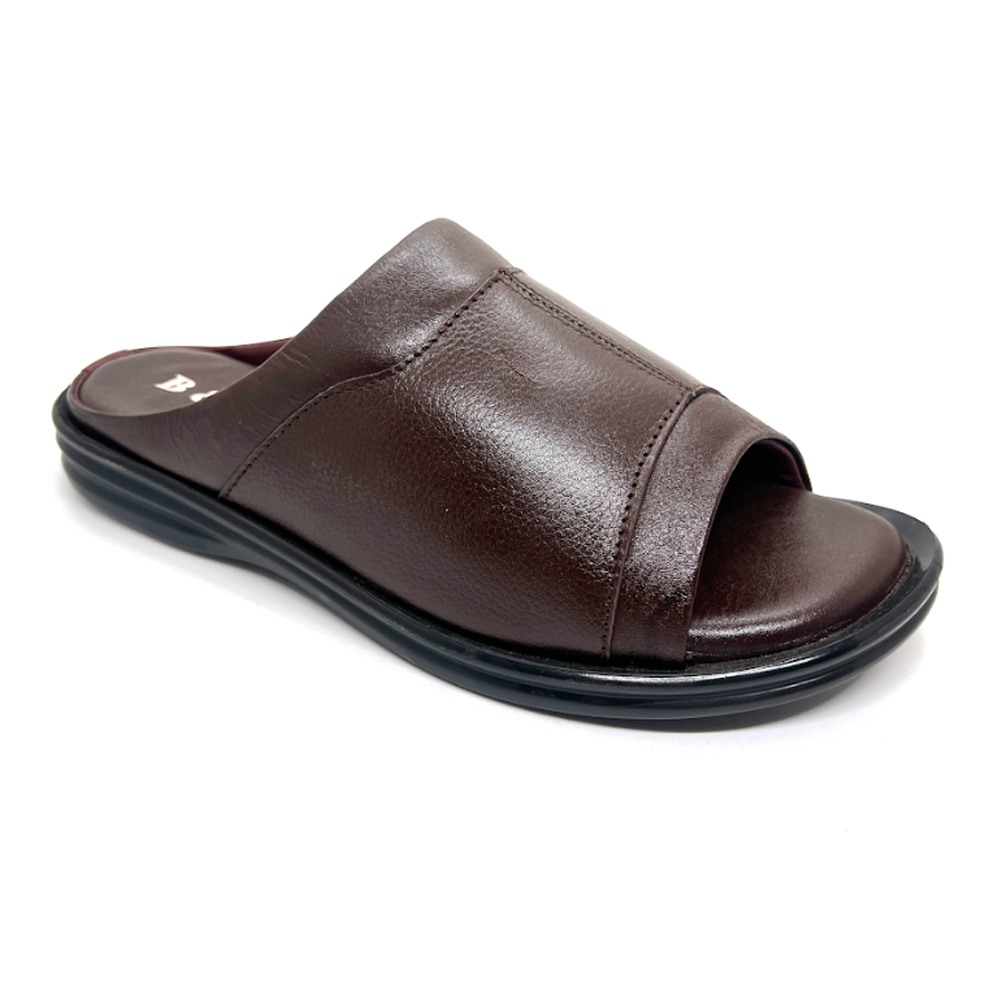 Leather Casual Sandal For Men - Chocolate - BW10389