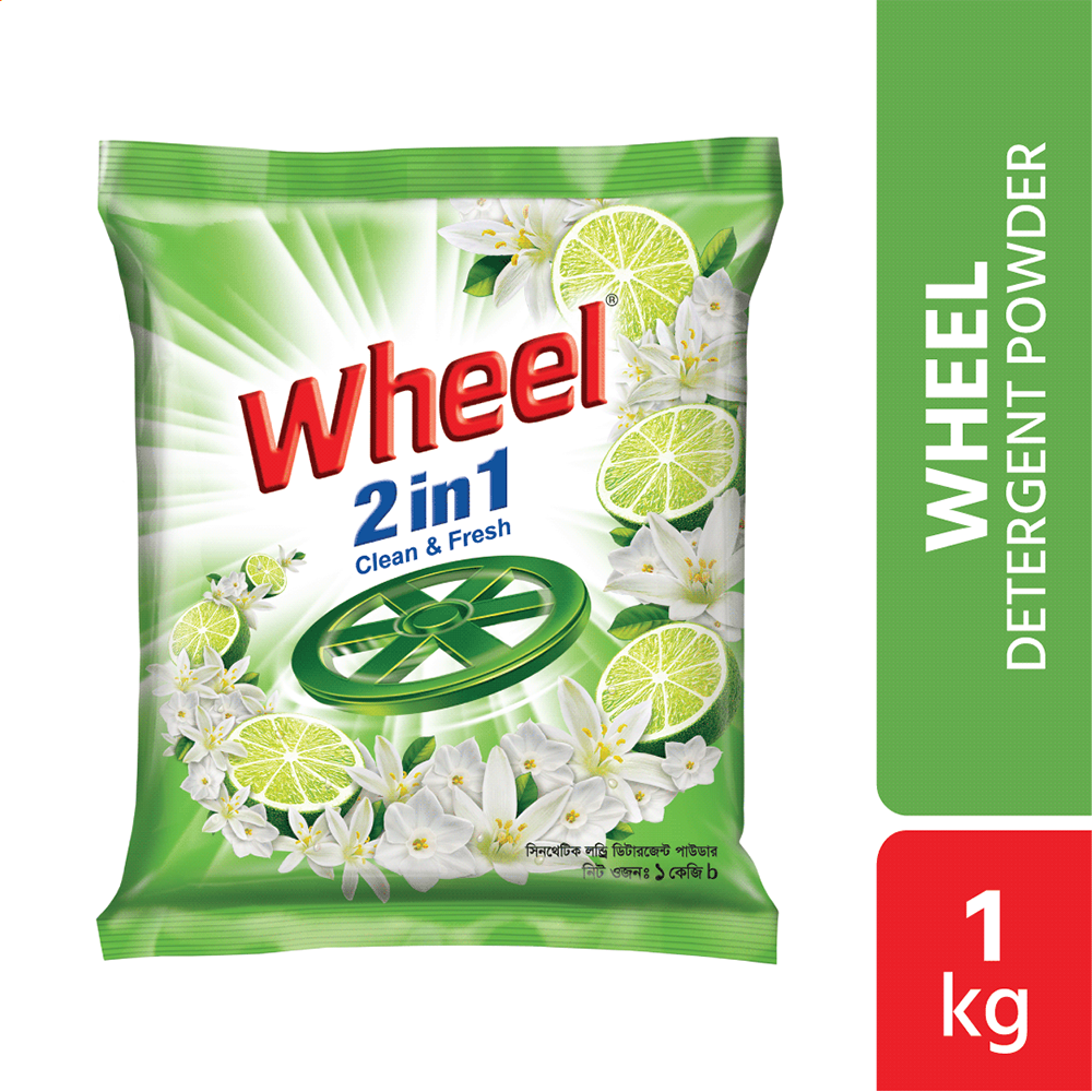 Wheel Washing Powder 2 in 1 Clean and Fresh - 1Kg