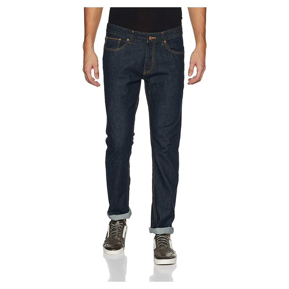 Cotton Semi Stretch Denim Jeans Pant For Men - Dark Blue - NZ-13056