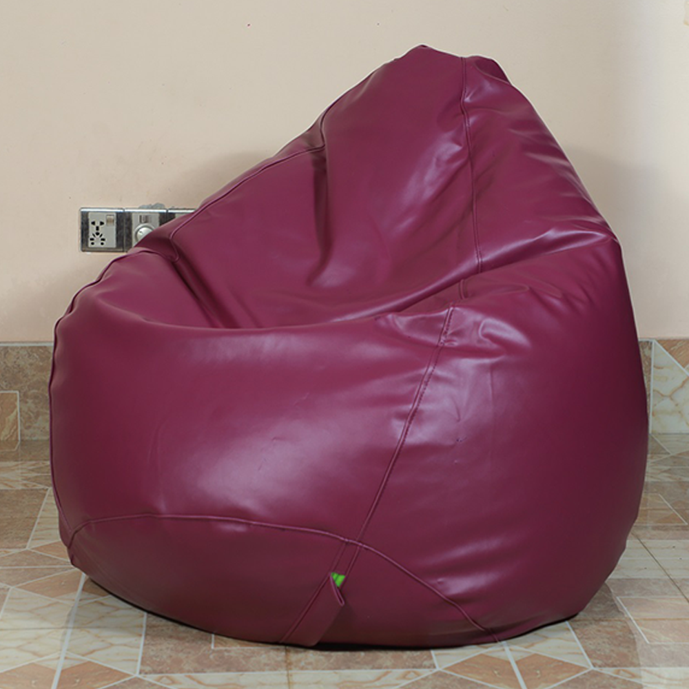 Leather Bean Bag XXXL With Extended Back Support - Purple - APL3PR
