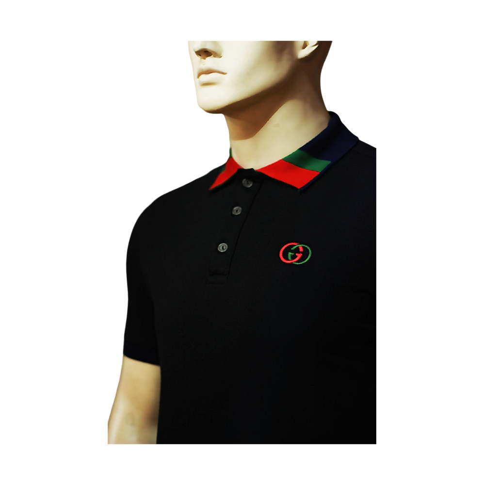 Half Sleeve Cotton Polo Shirt for Men 734 - Black