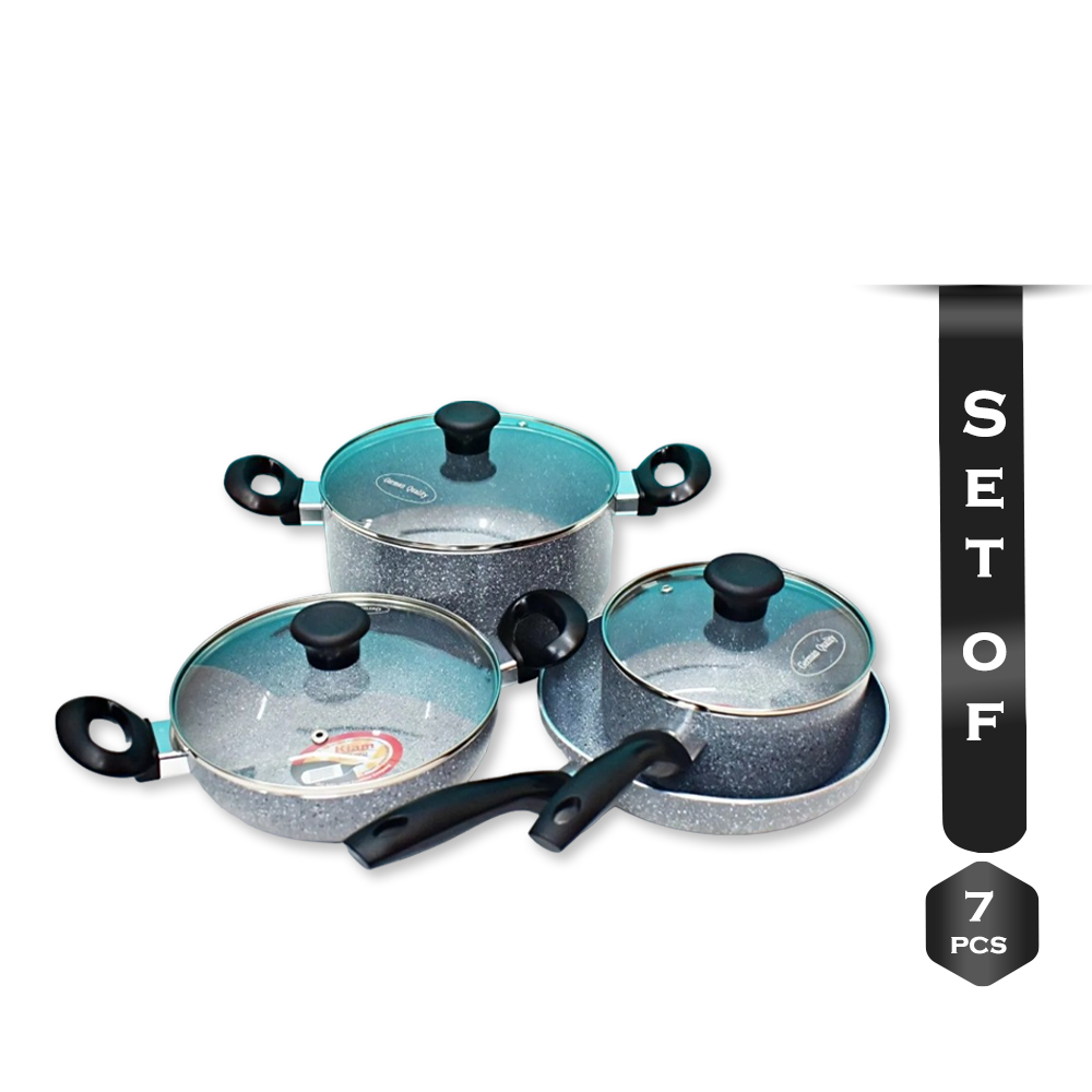 Set Of 7Pcs Kiam Marble Coating Non-Stick Cookware Set