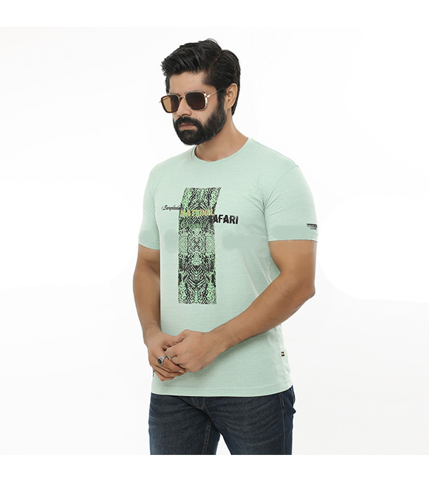 Short Sleeve T-Shirt for Men - Light Cyan 