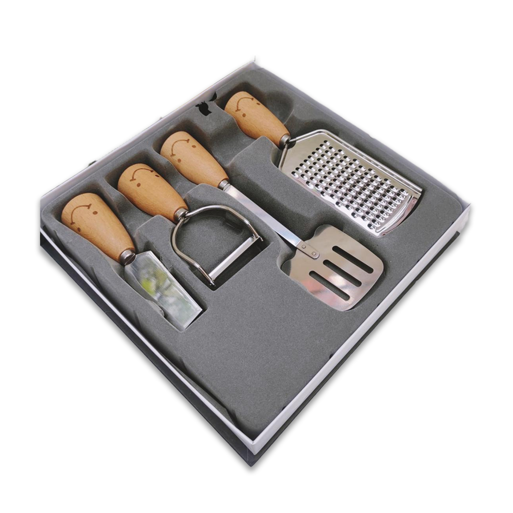 Smile Face Wooden Handle Kitchen Set - 4 Pcs