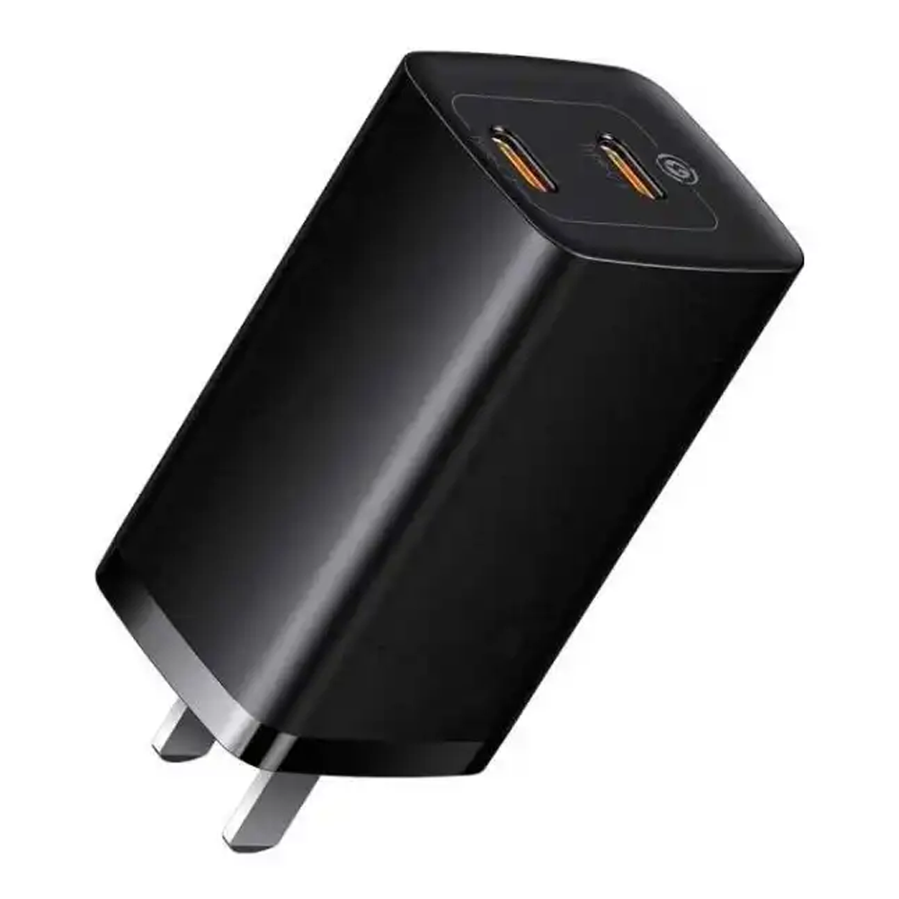 Baseus GaN3 Lite Fast Charger Type-C USB-A Dual Output - 67Watt - Black