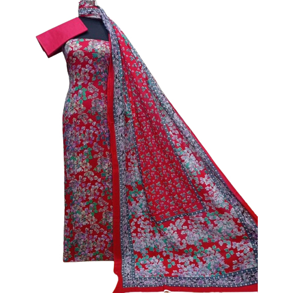 Unstitched Cotton Printed Salwar Kameez For Women - Multicolor - 3R-P197