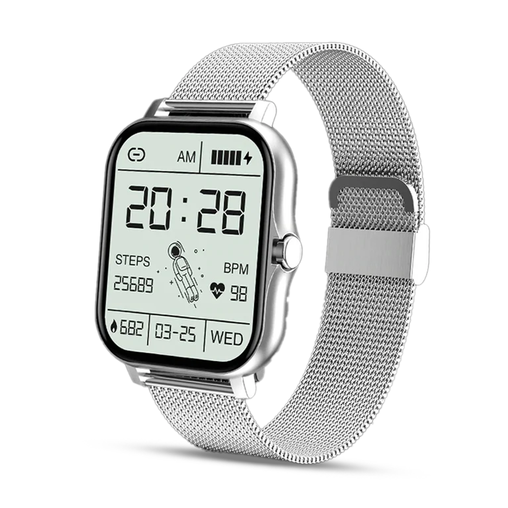 Lige 413 Stainless Steel Touch Screen Sport Fitness Watche For android iOS - Silver Chain