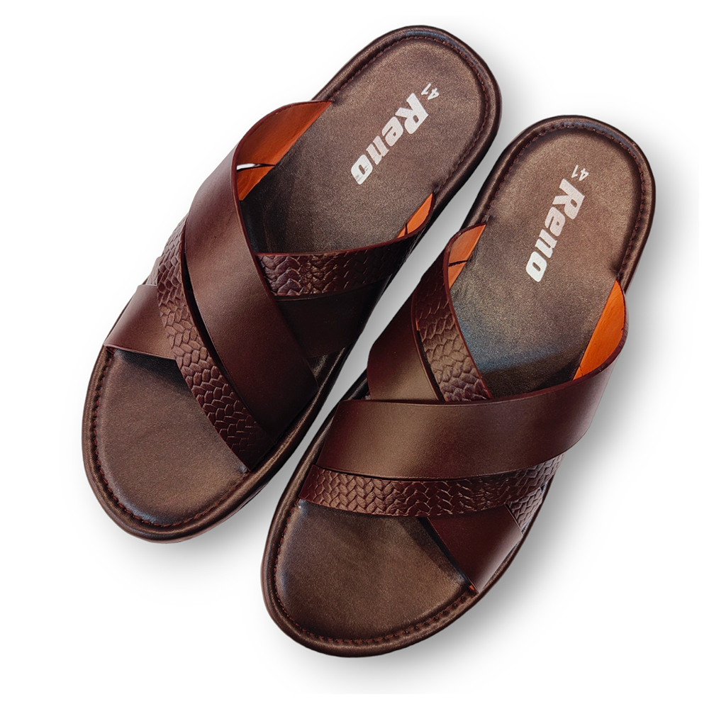 Reno Leather Sandals For Men - RS7077 - Chocolate