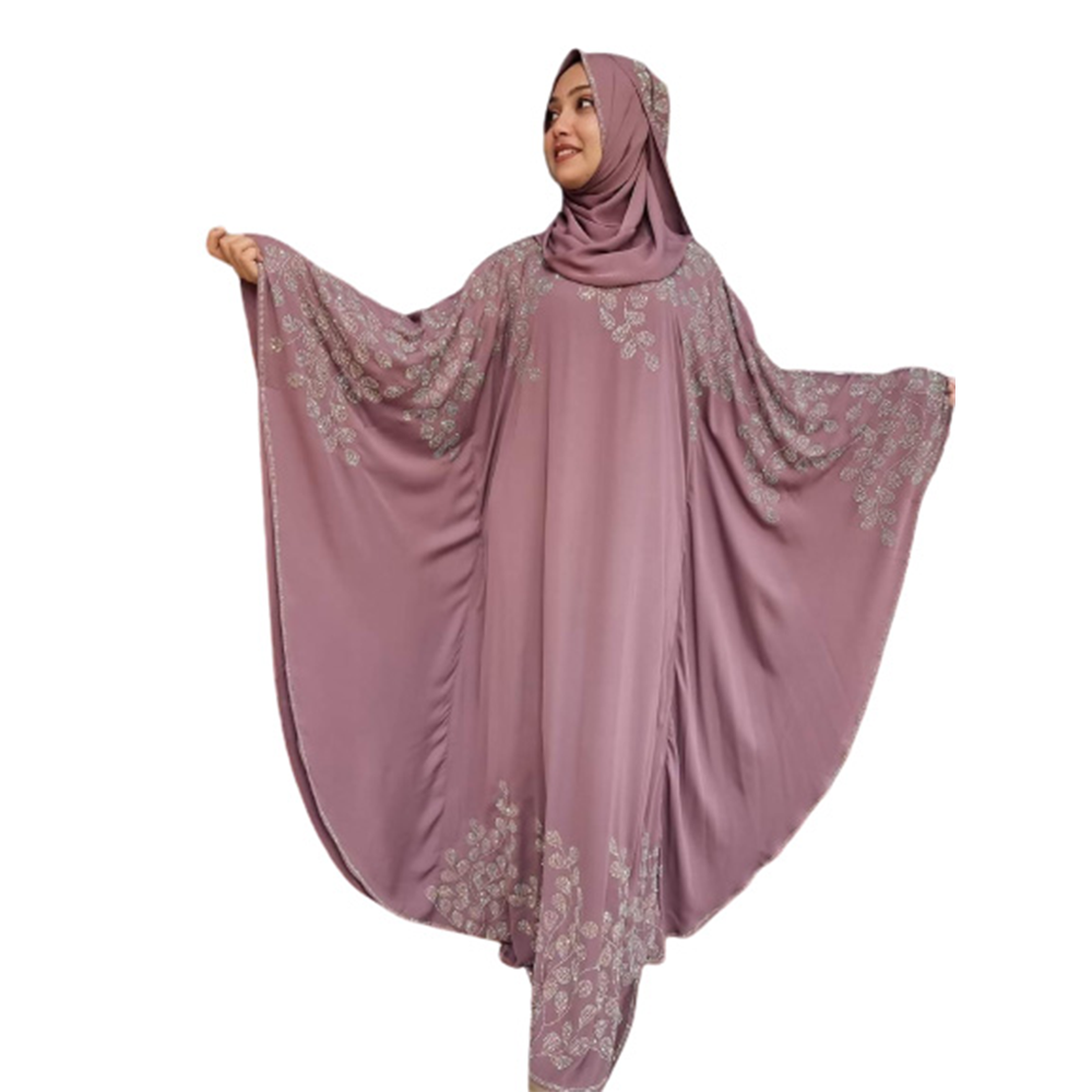 Dubai Cherry Abaya Hijab Borkha - Thulian Pink - BK-P19