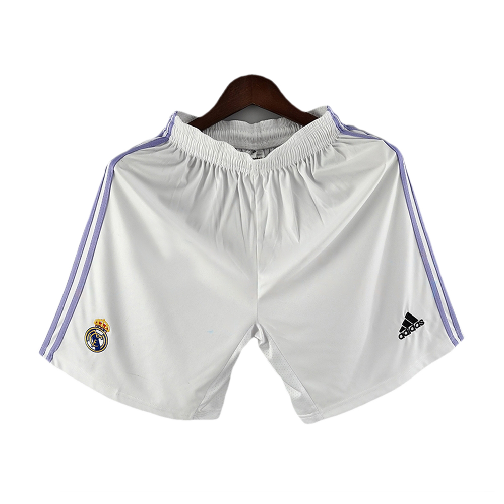 Real Madrid Mesh Cotton Home Short Pant For Men - White - Real SH1