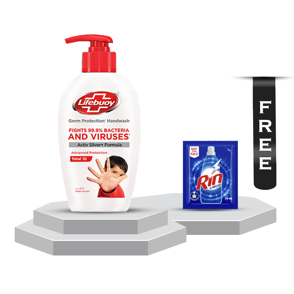 Lifebuoy Handwash Pump - 200ml With Rin Liquid - 35ml Free - 69764294