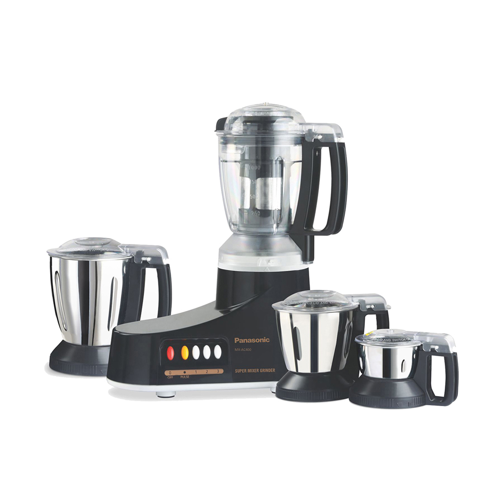 Panasonic MX-AC400 8 in 1 Super Mixer Grinder - 1.0 Ltr - Black and Silver