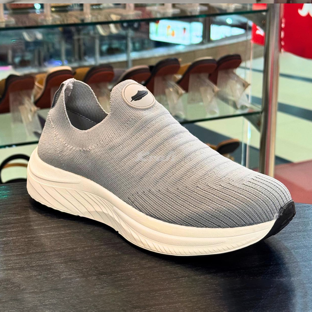 Mens Slip On Knit Sneakers - Grey