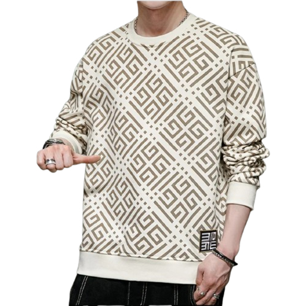 Cotton Full Sleeve Sweep Shirt For Men - off White - SWT-44